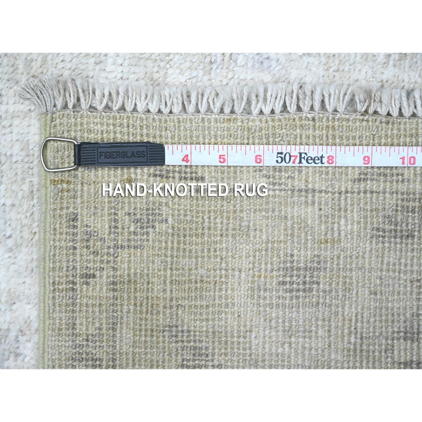 2'9"X11'9" Silver Chalice Gray Angora Oushak Runner Oriental Rug