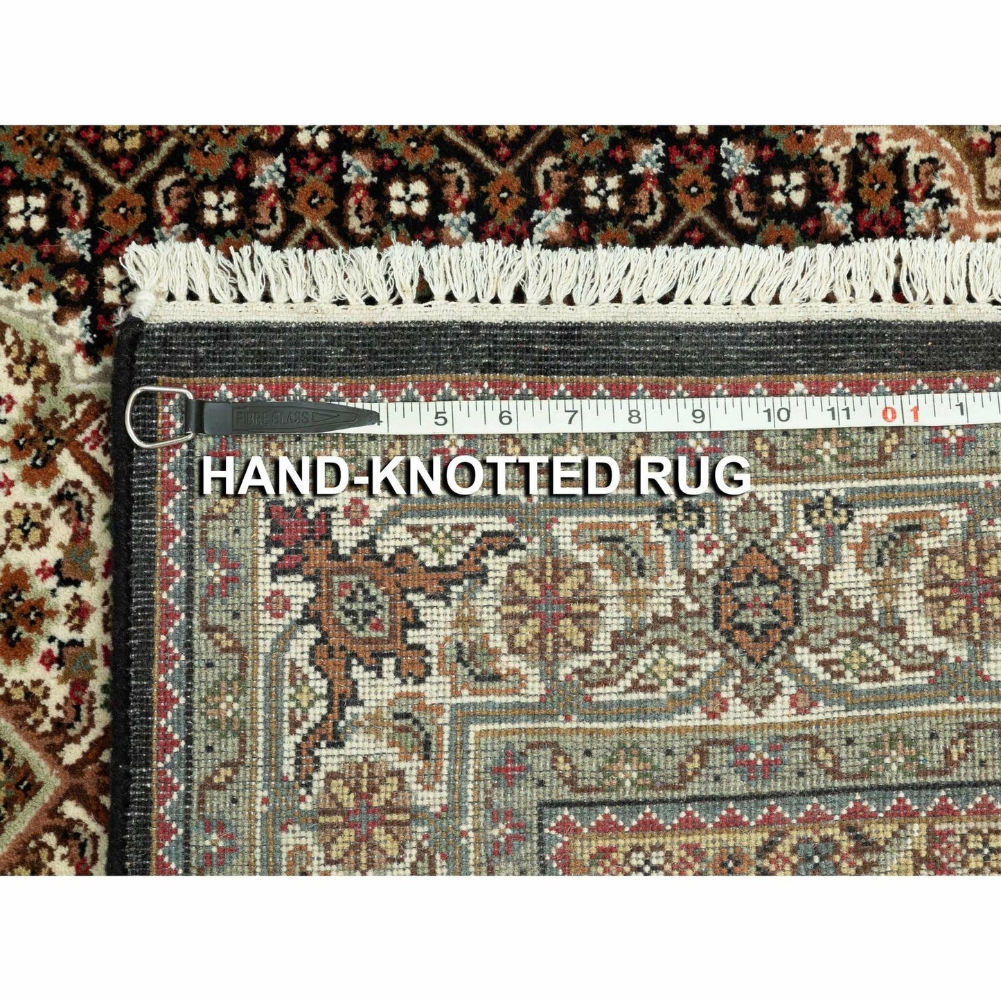 4'X6' Rich Black Tebraz Mahi 250 Kpsi Wool Hand Knotted Rug