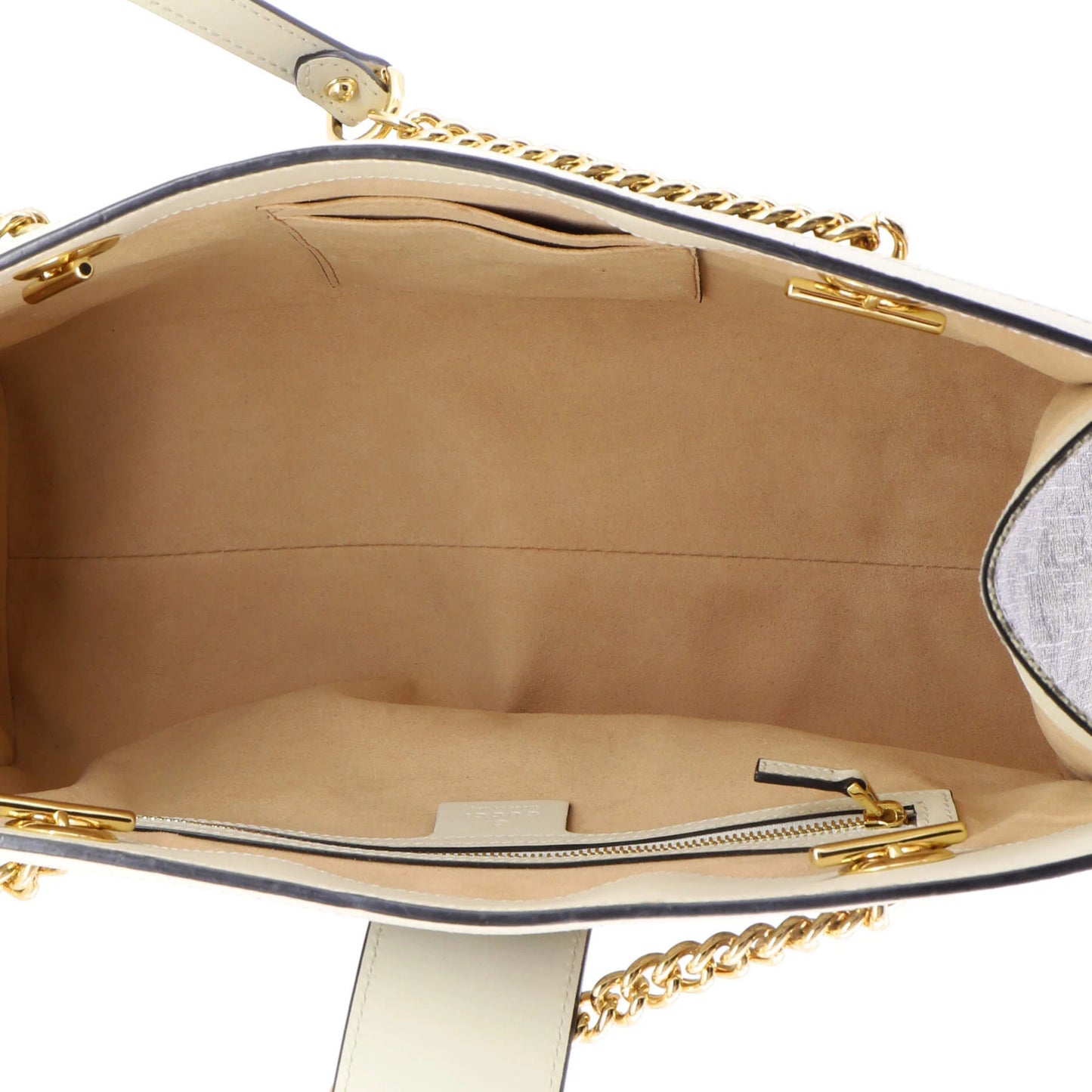 Gucci Padlock Chain Tote Gg Coated Canvas With Leather Medium