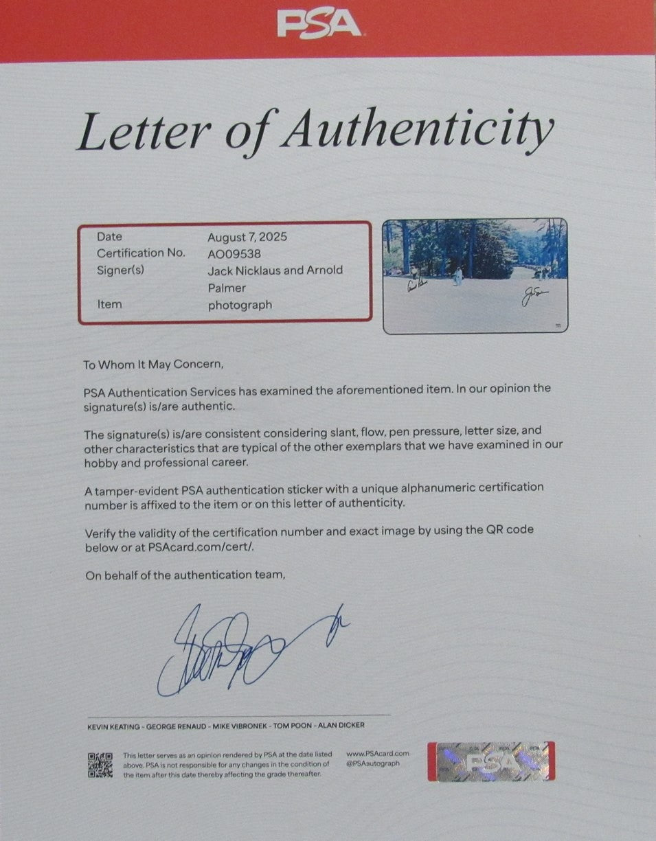 Jack Nicklaus/Arnold Palmer Dual-Signed/Autographed 11X17 Photo Psa/Dna 199547