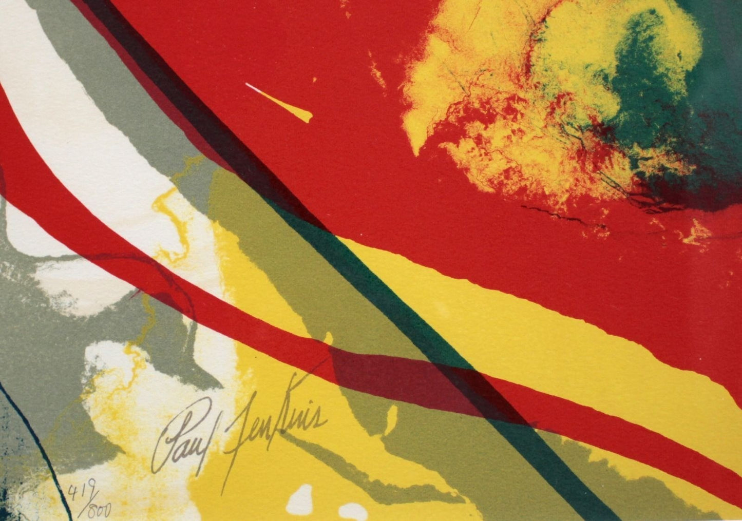 Paul Jenkins "Composition Pour Ric" Hand Signed Silkscreen 419/800 49X32.5Cm