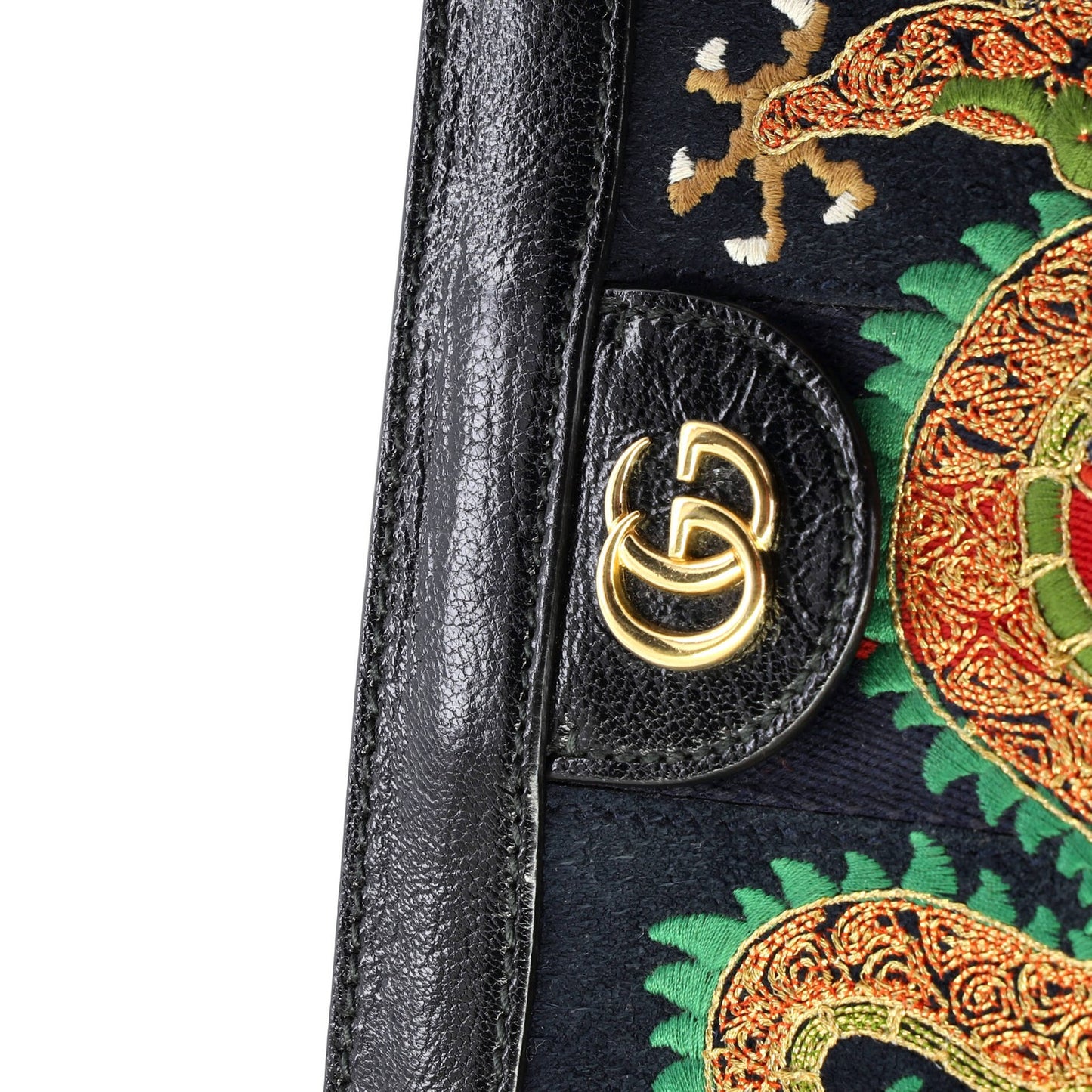 Gucci Ophidia Chain Shoulder Bag Embroidered Suede Small