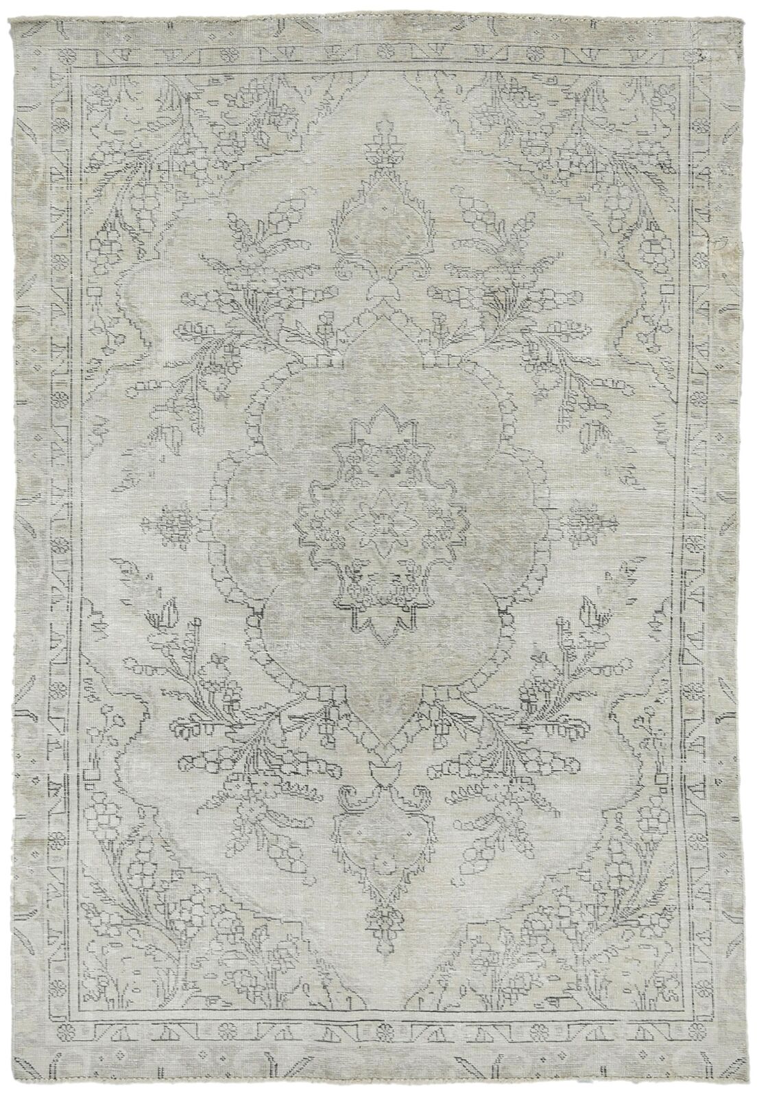 Distressed Vintage Medallion Oriental Rug Carpet
