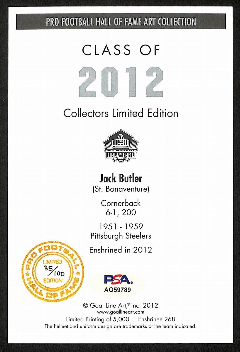Jack Butler Signed/Inscribed Glac Goal Line Art