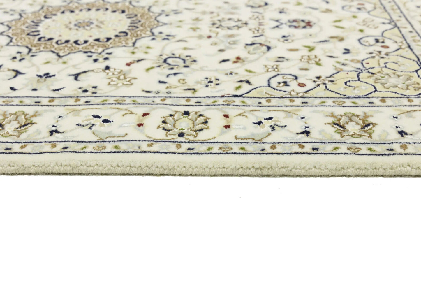 Indo-Nain Hand-Knotted Wool Oriental Rug Classic