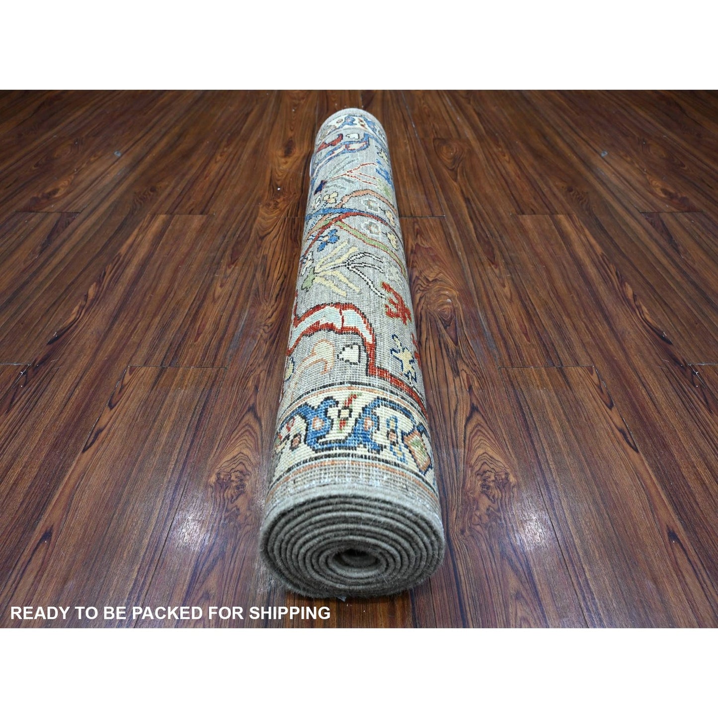 3'X11'10" Gray Hand Knotted Aryana Bidjar Garus Wool Runner Oriental Rug