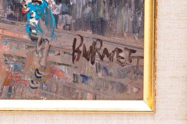 Caroline Burnett Original Oil Painting Paris Street Scene Notre-Dame Signed