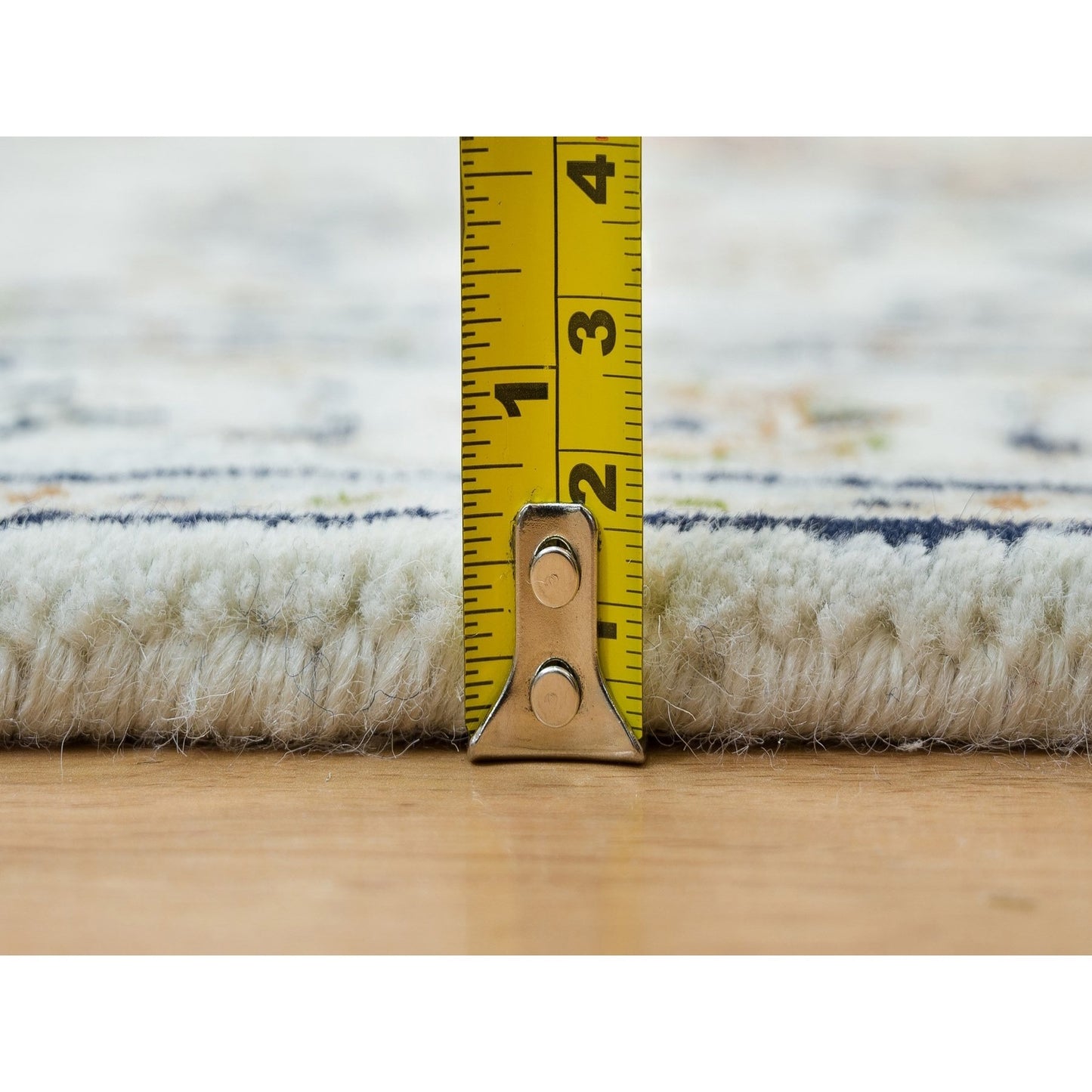 2'6"X22'9" White Hand Knotted Nain Design 250 Kpsi Wool Xl Runner Rug