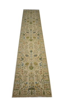 3X14 Ft Handmade Floral Oriental Runner Rug Osh