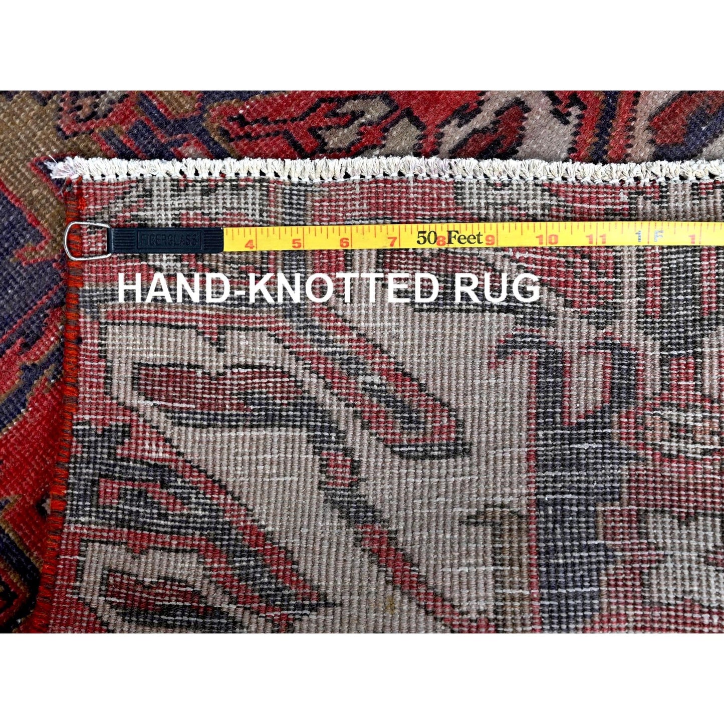 2'1"X5'4" Red Vintage Zoroastrian Heris Hand Knotted Pure Wool Runner Rug