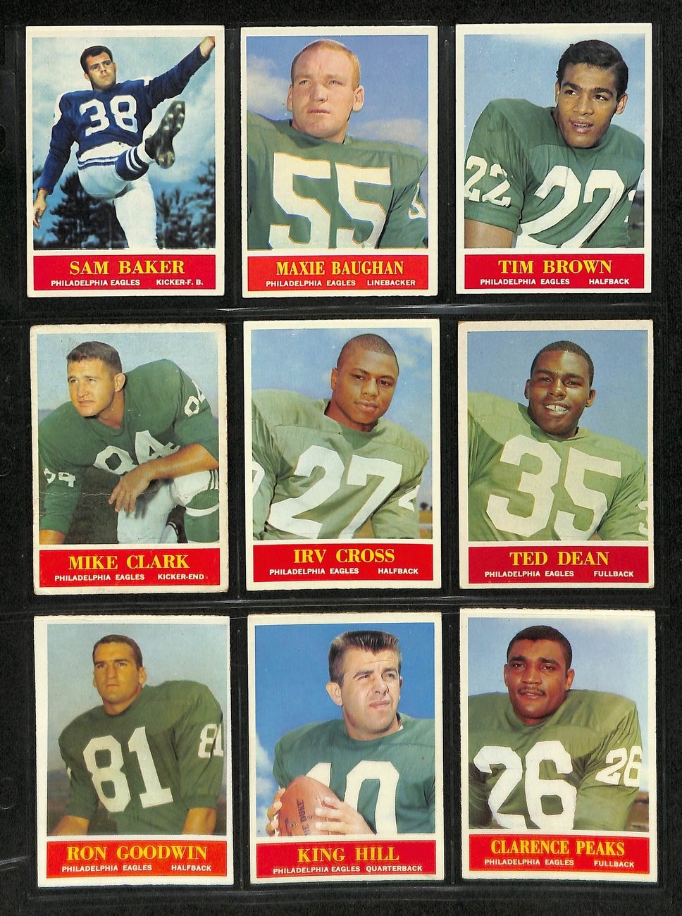 1964 Philadelphia Football Card Complete Set