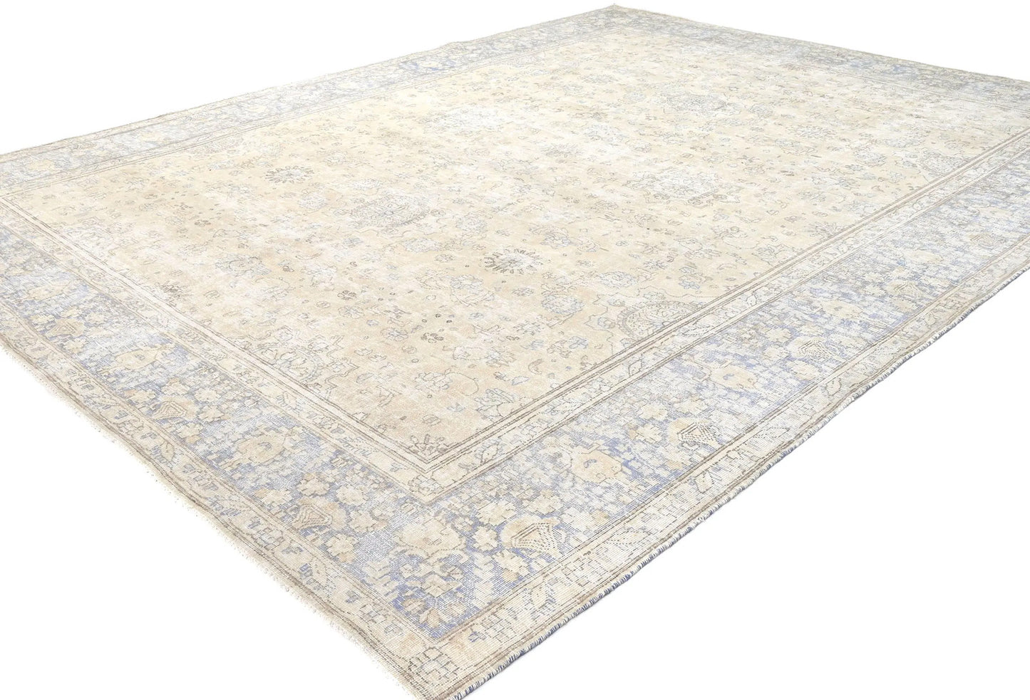 Handmade Antique Muted Distressed Oriental Rug