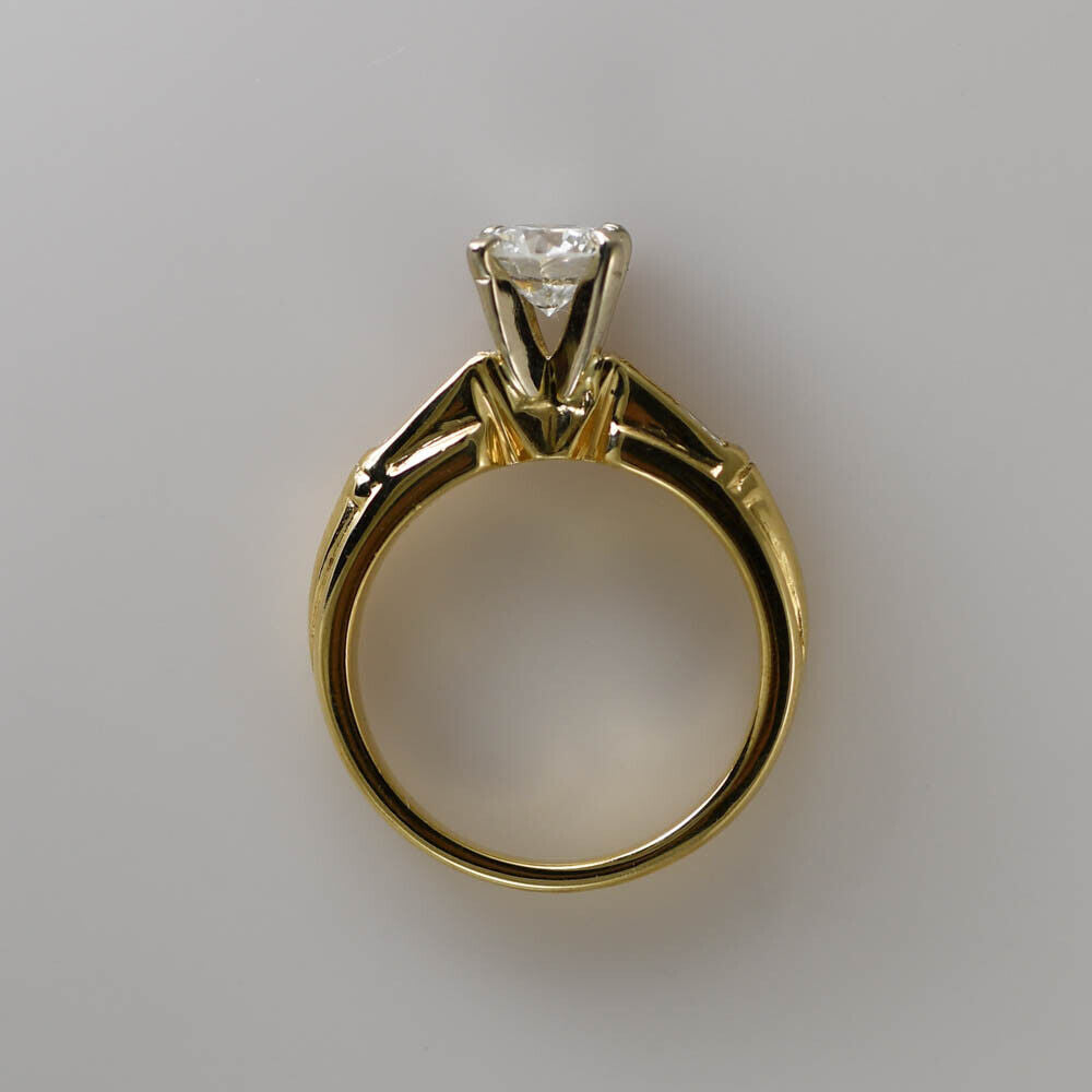 14K Yellow Gold Diamond Engagement Ring, .75Ct