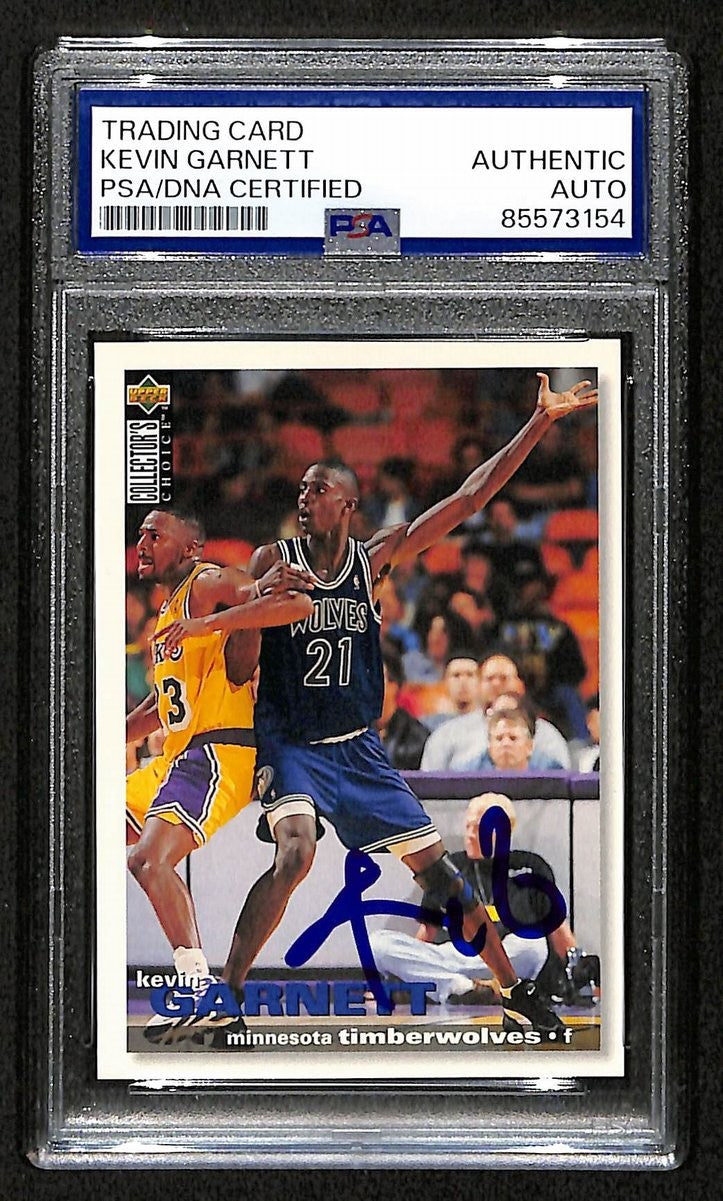 Kevin Garnett Hof Signed/Auto On Card 1995-96 Upper Deck Rc Card #275 Psa/Dna2