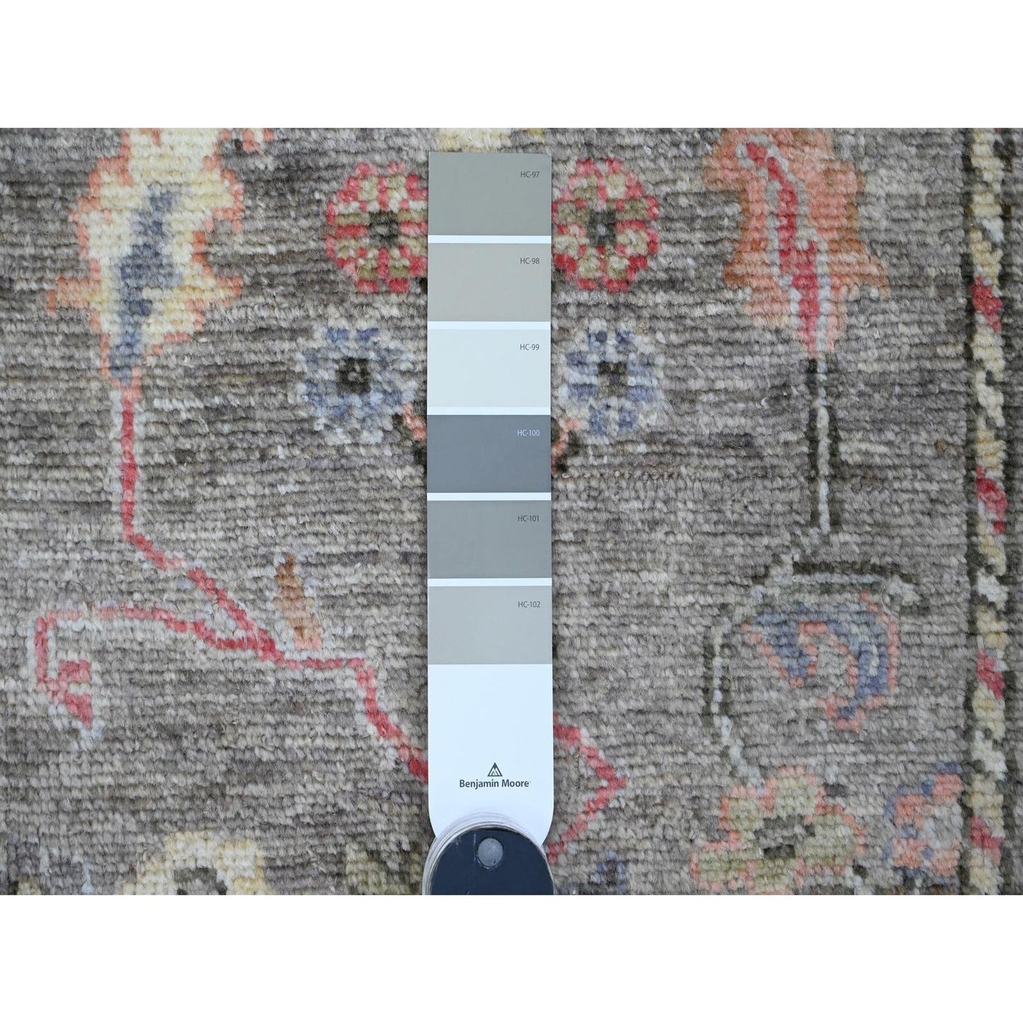 2'8"X5'9" Brown Angora Oushak Floral Pattern Hand Knotted Wool Runner Rug