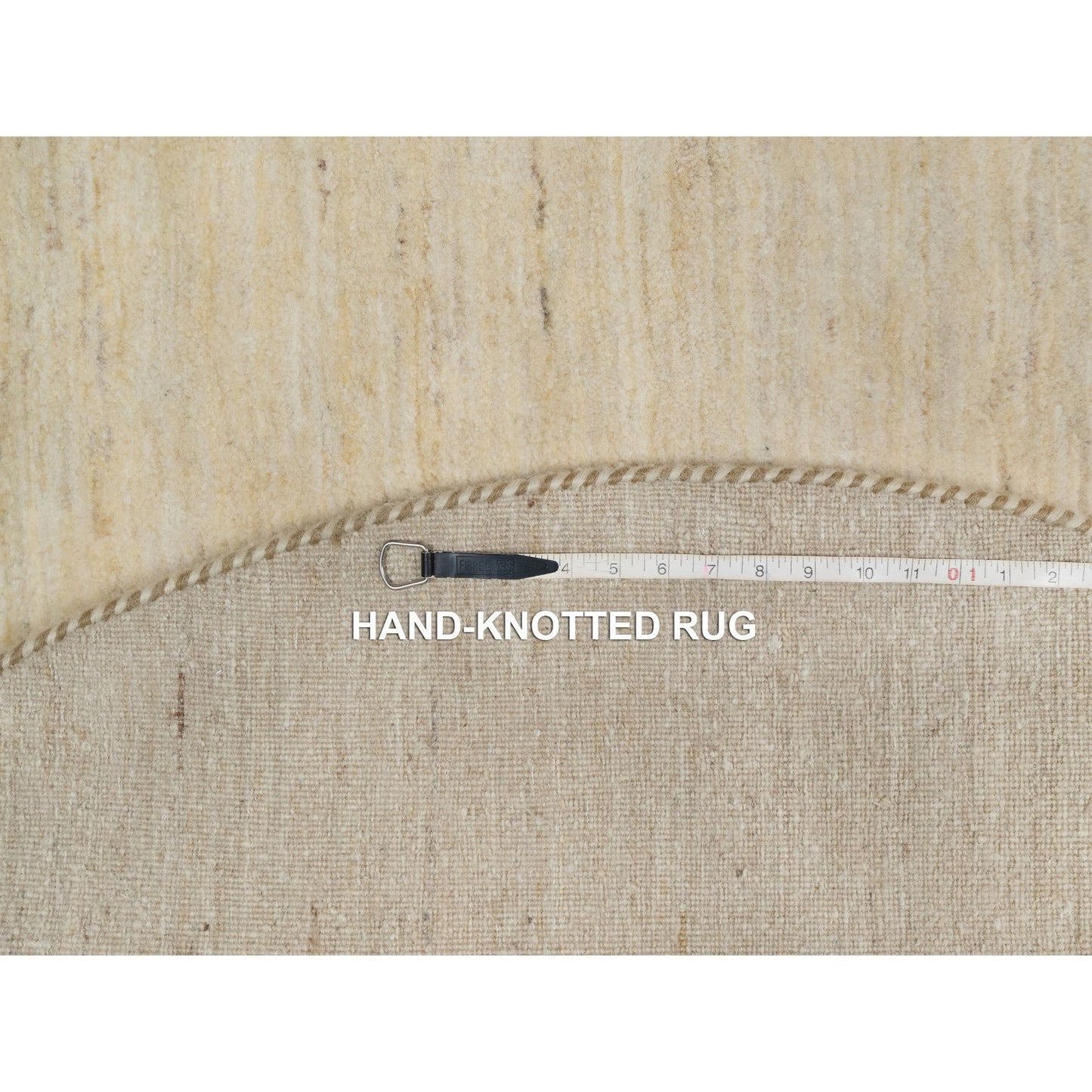 5'X5' White Modern Plain Design Lori Buft All Wool Hand Knotted Round Rug