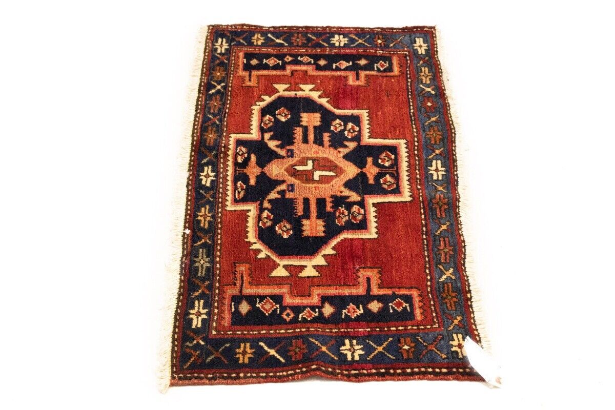 Handmade Vintage Tribal Geometric Oriental Rug