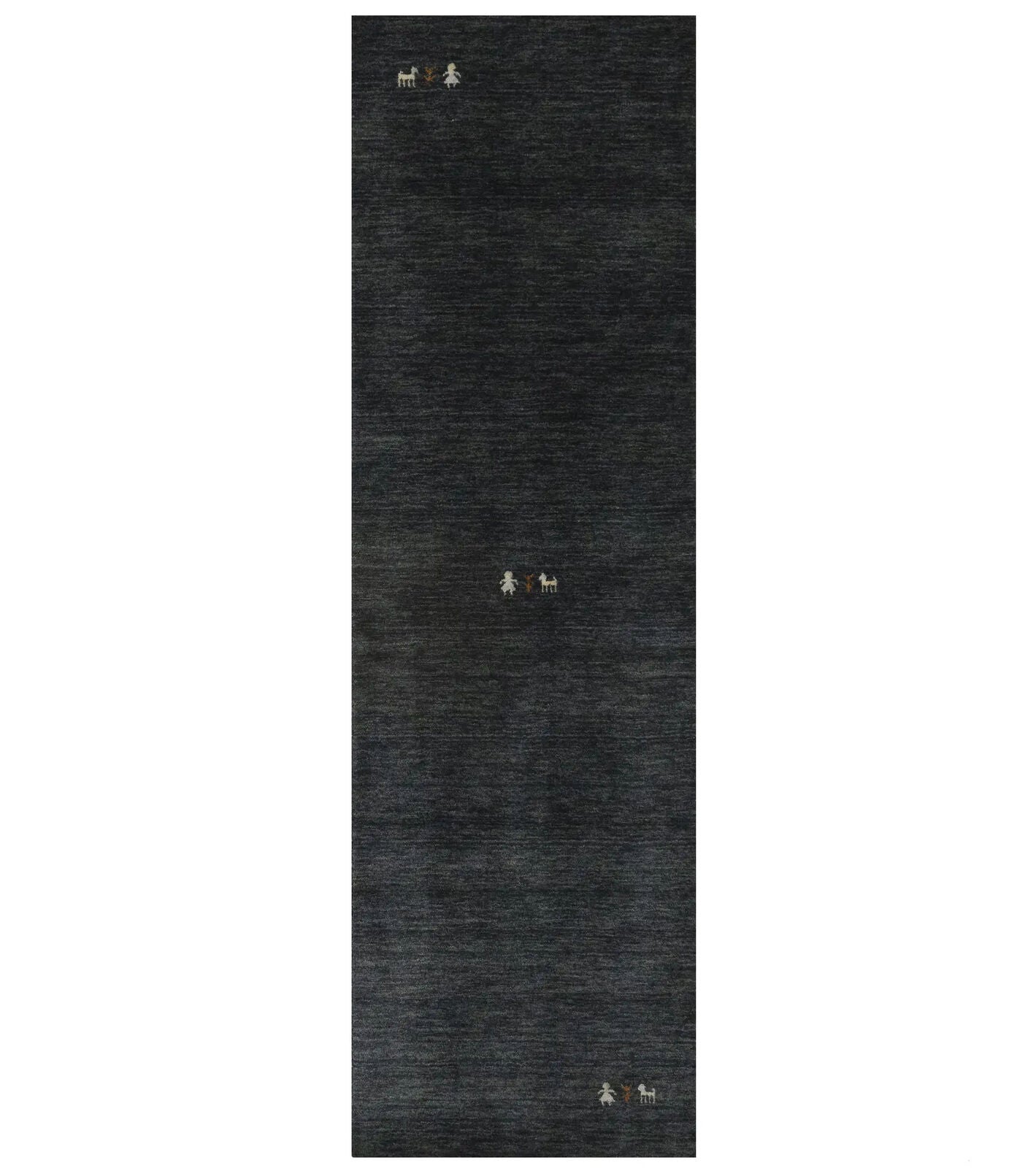 Plush Gabbeh Runner Rug Charcoal Tribal Modern