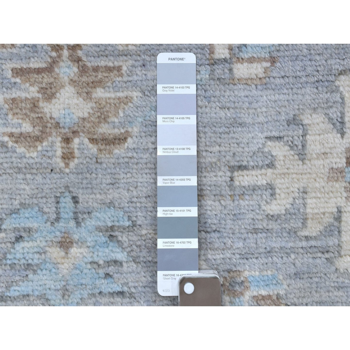 3'10"X12'1" Gray Anatolian Angora Oushak Hand Knotted Wool Runner Rug