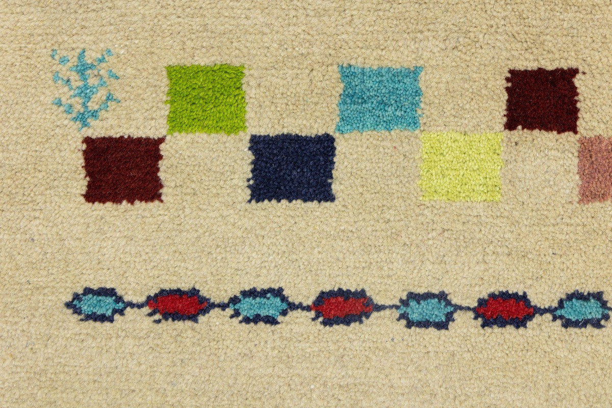 Hand-Knotted Tribal Indo-Gabbeh Pictorial Runner