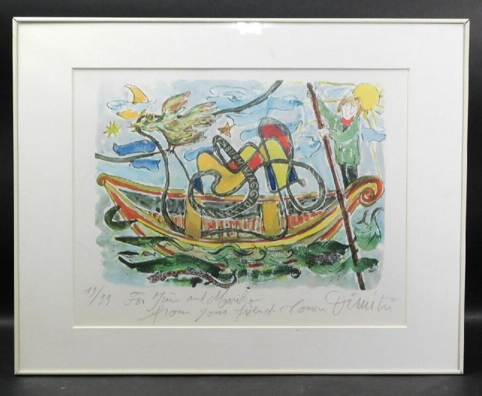 Jakob Dimitri " Clown " Original Lithograph Pencil Signed Ed99 Swiss Artist