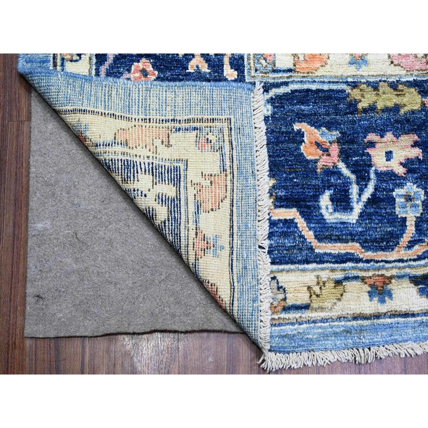 9'9"X13'5" Glaucous Blue Wool Afghan Angora Oushak Wool Hand Knotted Rug