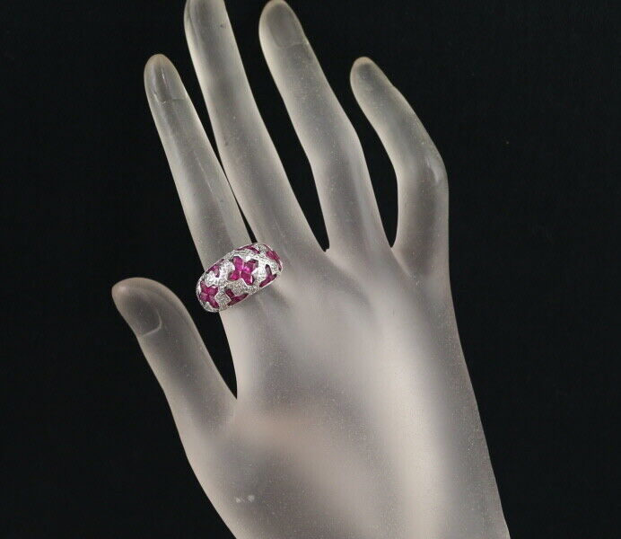 Ruby 2.80Ct Diamond 0.40Ct Princess-Cut Cross