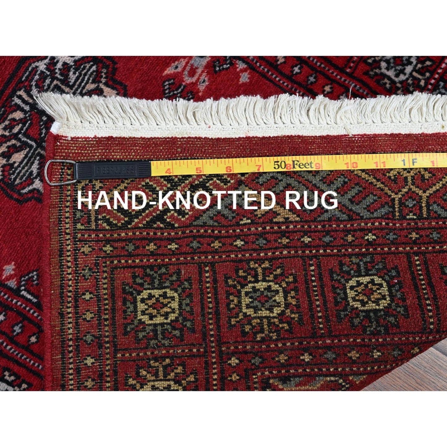 2'X6' Chili Red Princess Bokara Soft Wool Hand Knotted Narrow Runner Rug