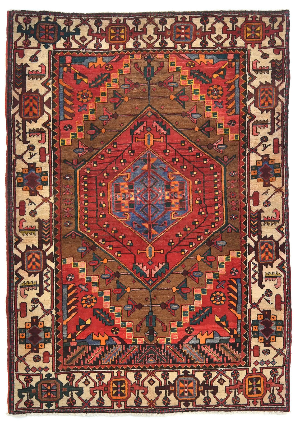 Handmade Vintage Oriental Rug Tribal Design