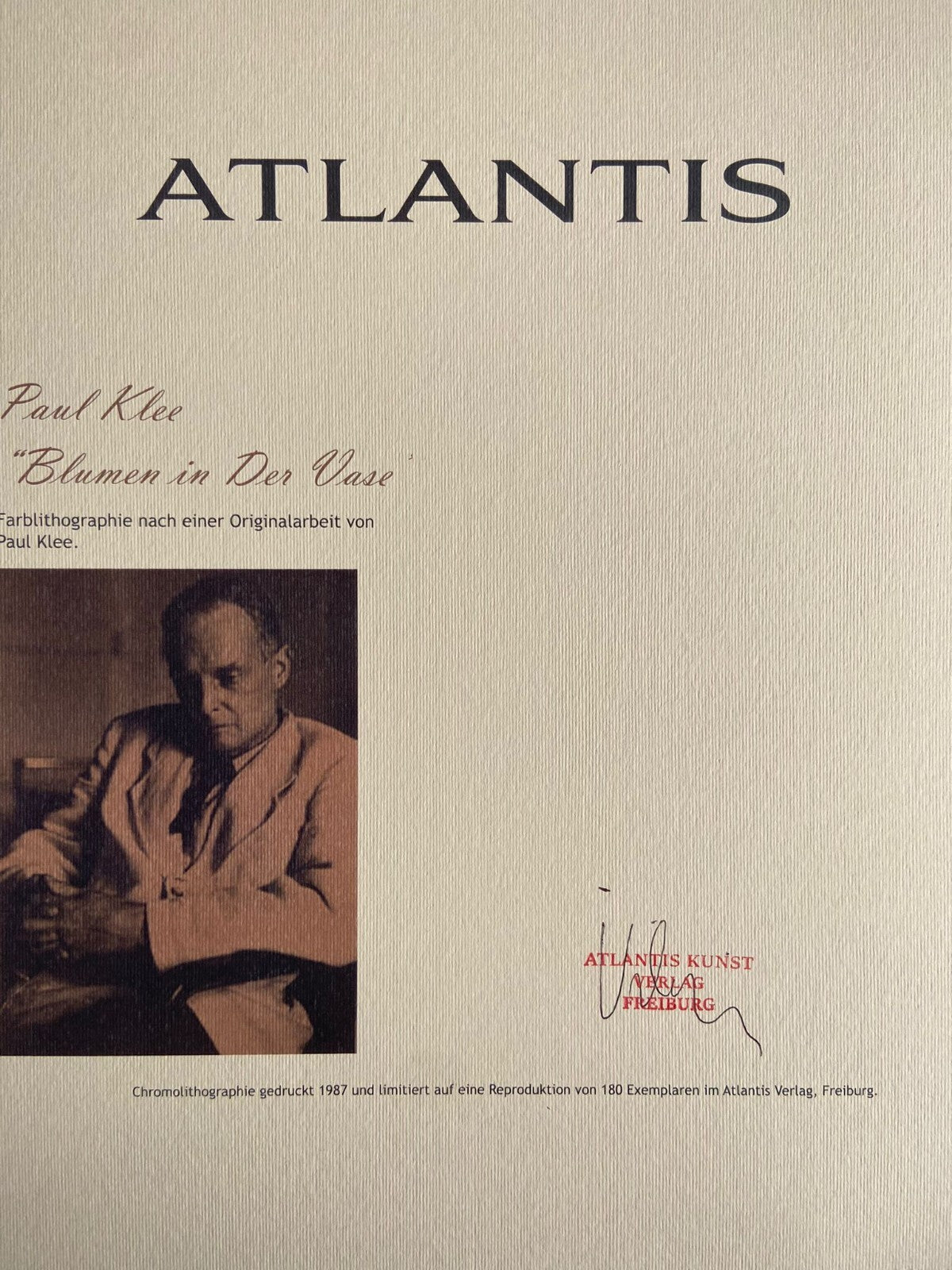Paul Klee Lithograph Signed Numbered Stamp