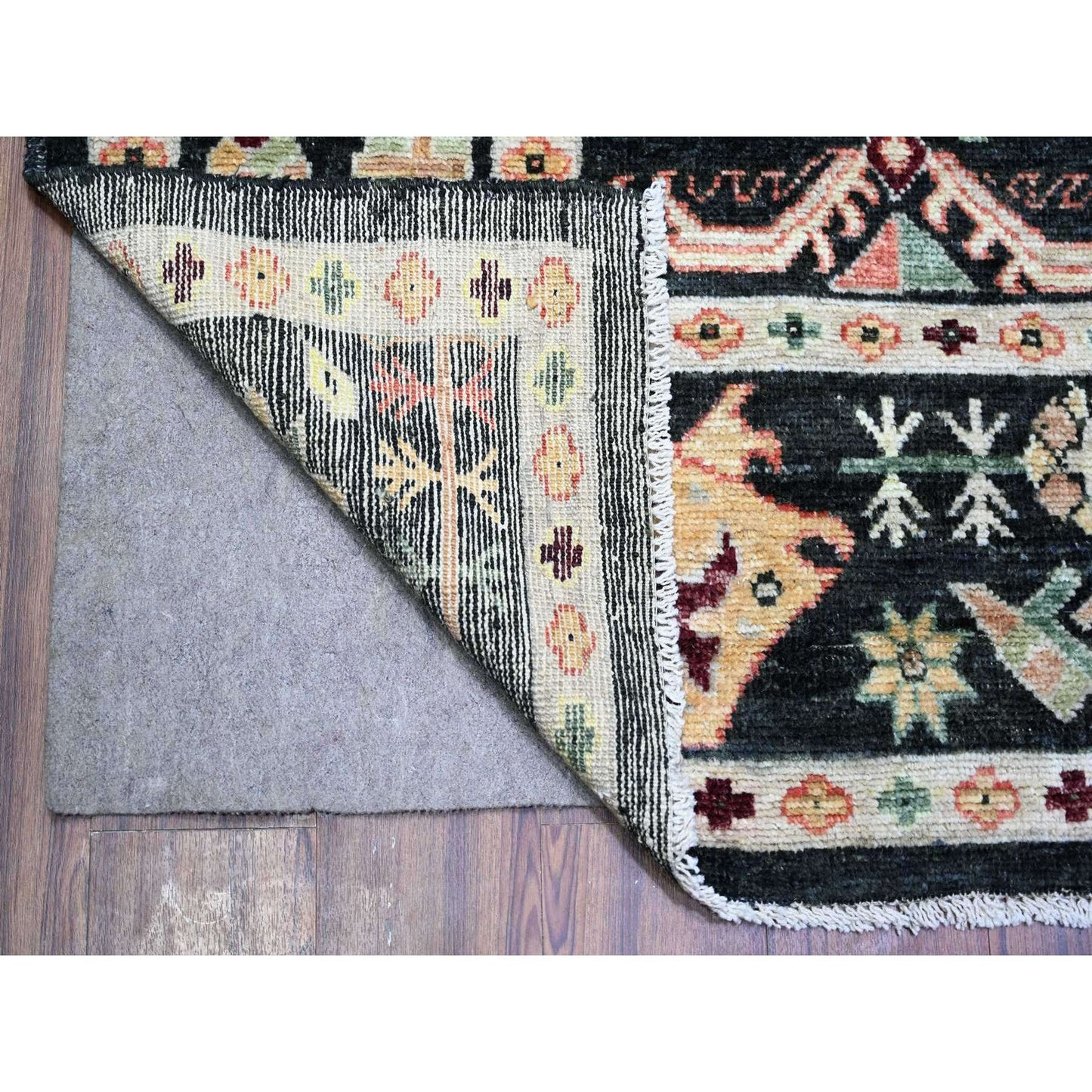 9'X12' Gunmetal Black Afghan Angora Oushak Wool Hand Knotted Oriental Rug