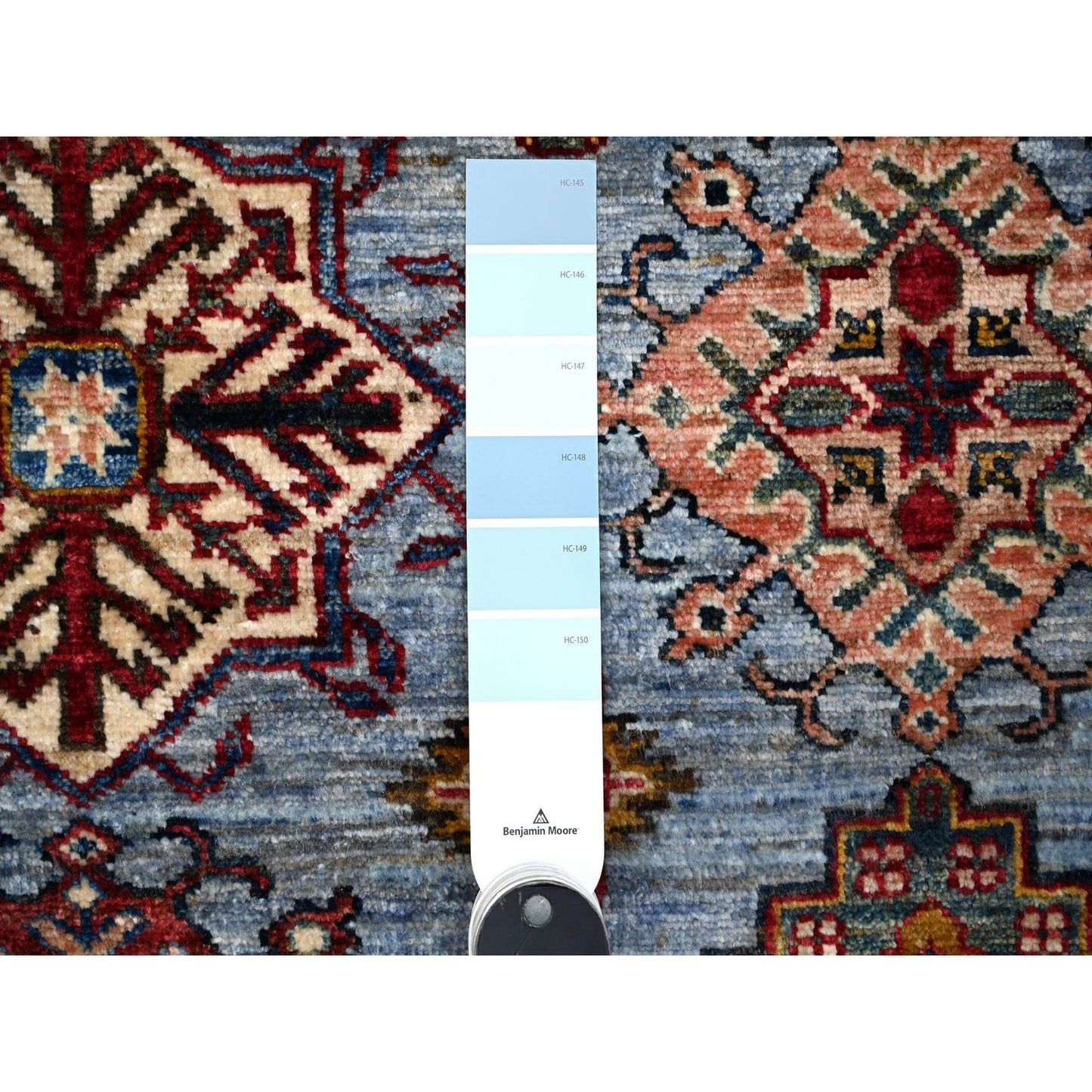 9'X12'6" Gray Afghan Super Kazak Hand Knotted 100% Wool Oriental Rug