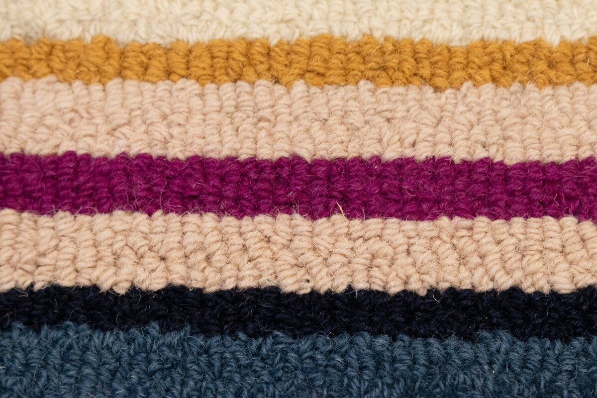 Hand-Tufted Multicolored Stripes Rug Modern Kids