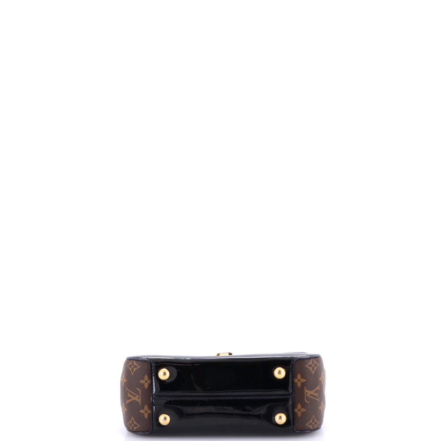 Louis Vuitton Cherrywood Handbag Vernis With Monogram Canvas Pm