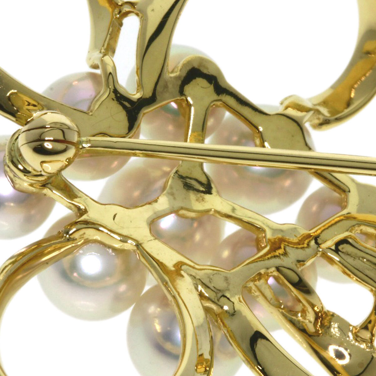 Mikimoto Brooch Pearl Pearl K18 Yellow Gold