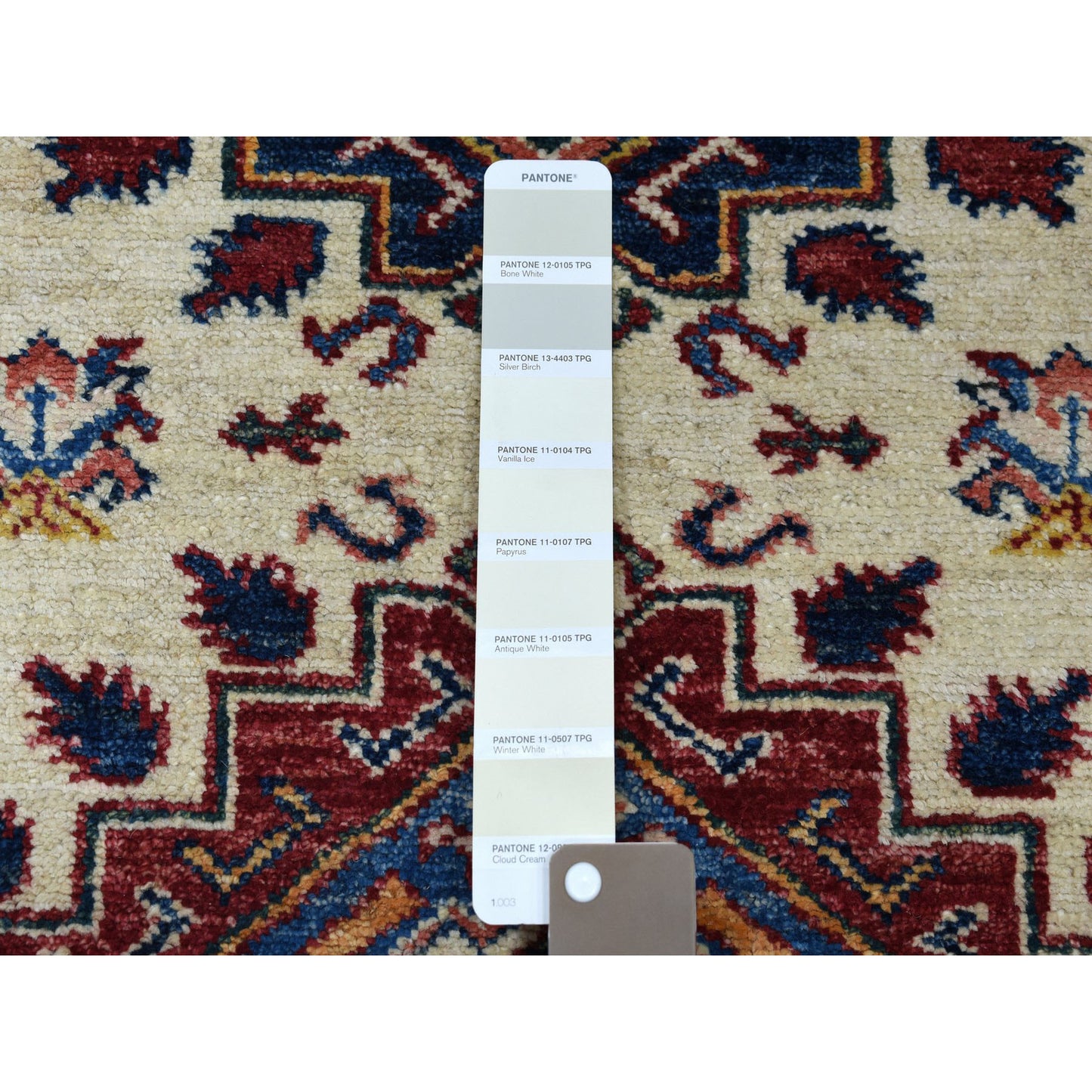 2'10"X19'1" Ivory Super Kazak Geometric Xl Runner Handmade Oriental Rug