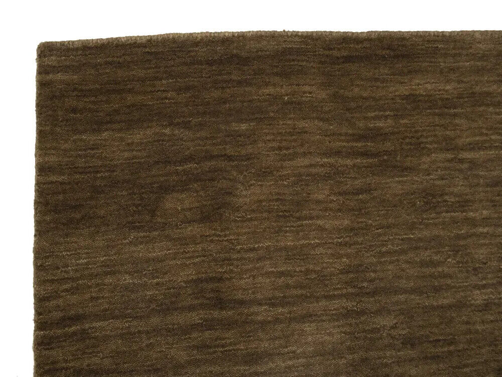 Brown Solid Hand-Loomed 6X9 Gabbeh Wool Rug