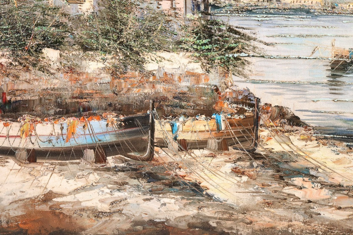 Alberto Corsini Original Oil Painting "Naples Harbor" Signed F10 Italian Art
