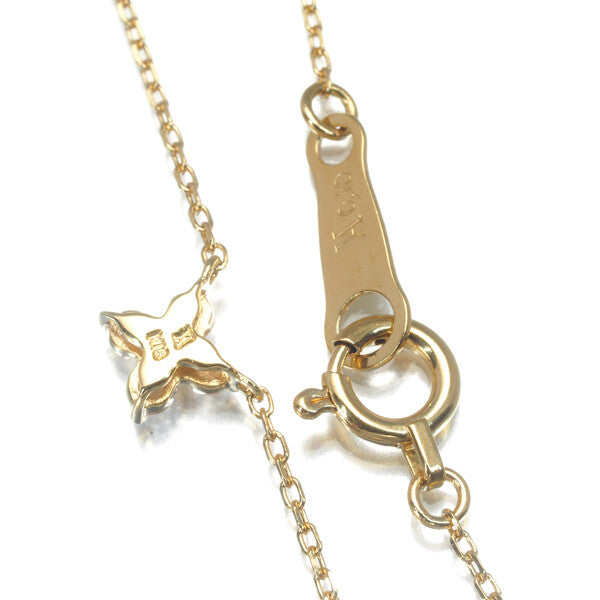 Vendome Necklace Diamond 0.10Ct Callora Flower 18K 750 Yellow Gold
