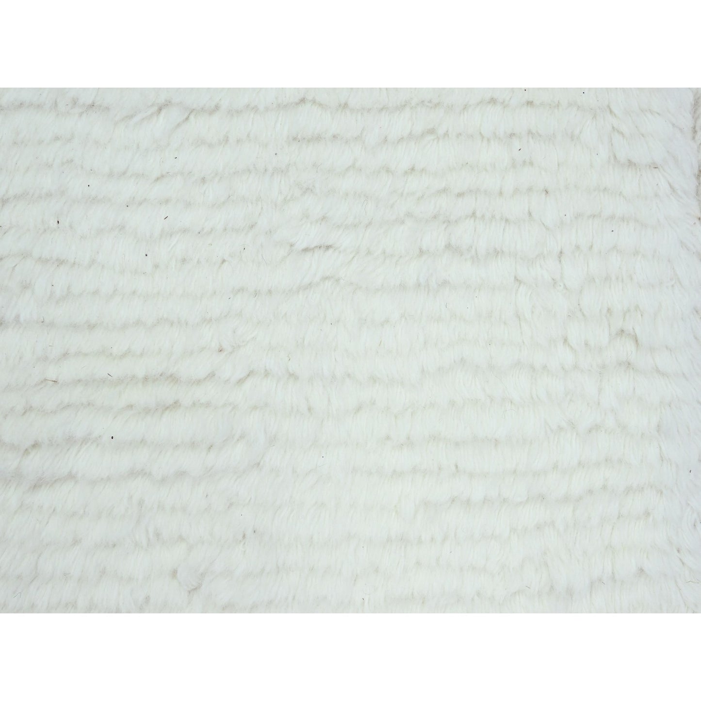 10'1"X14' Pearl White Moroccan Weave Grid Design Wool Hand Knotted Rug