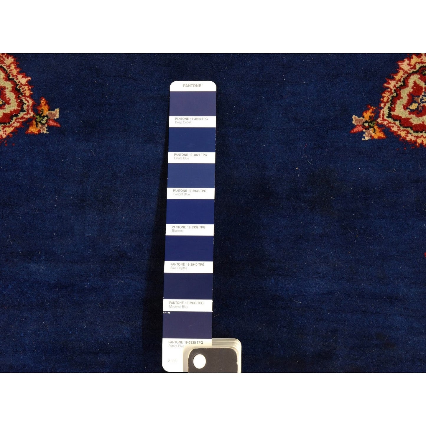 4'7"X7'2" Blue Antique Tebraz Hanging Lamp Design Hand Knotted Wool Rug