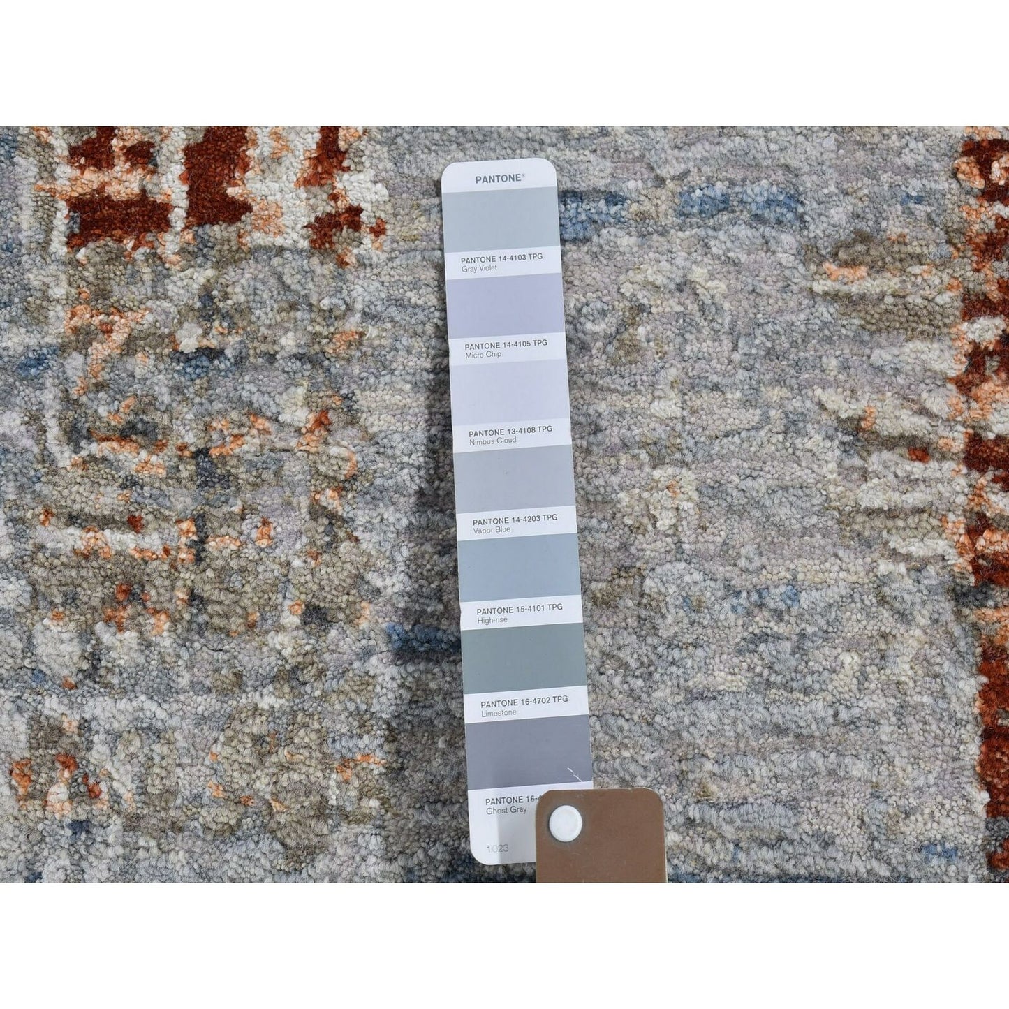 9'X12'2" Hi-Low Pile Abstract Design Denser Weave Wool&Silk Hand Made Rug