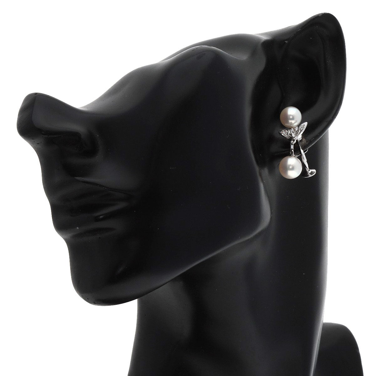 Gold MIKIMOTO Pearl Diamond Earring K14 White