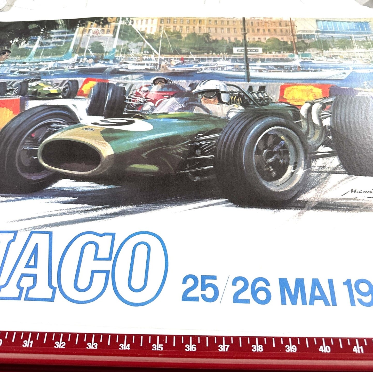 Monaco Grand Prix 1968 Michael Turner Vintage French Automobile Racing Poster