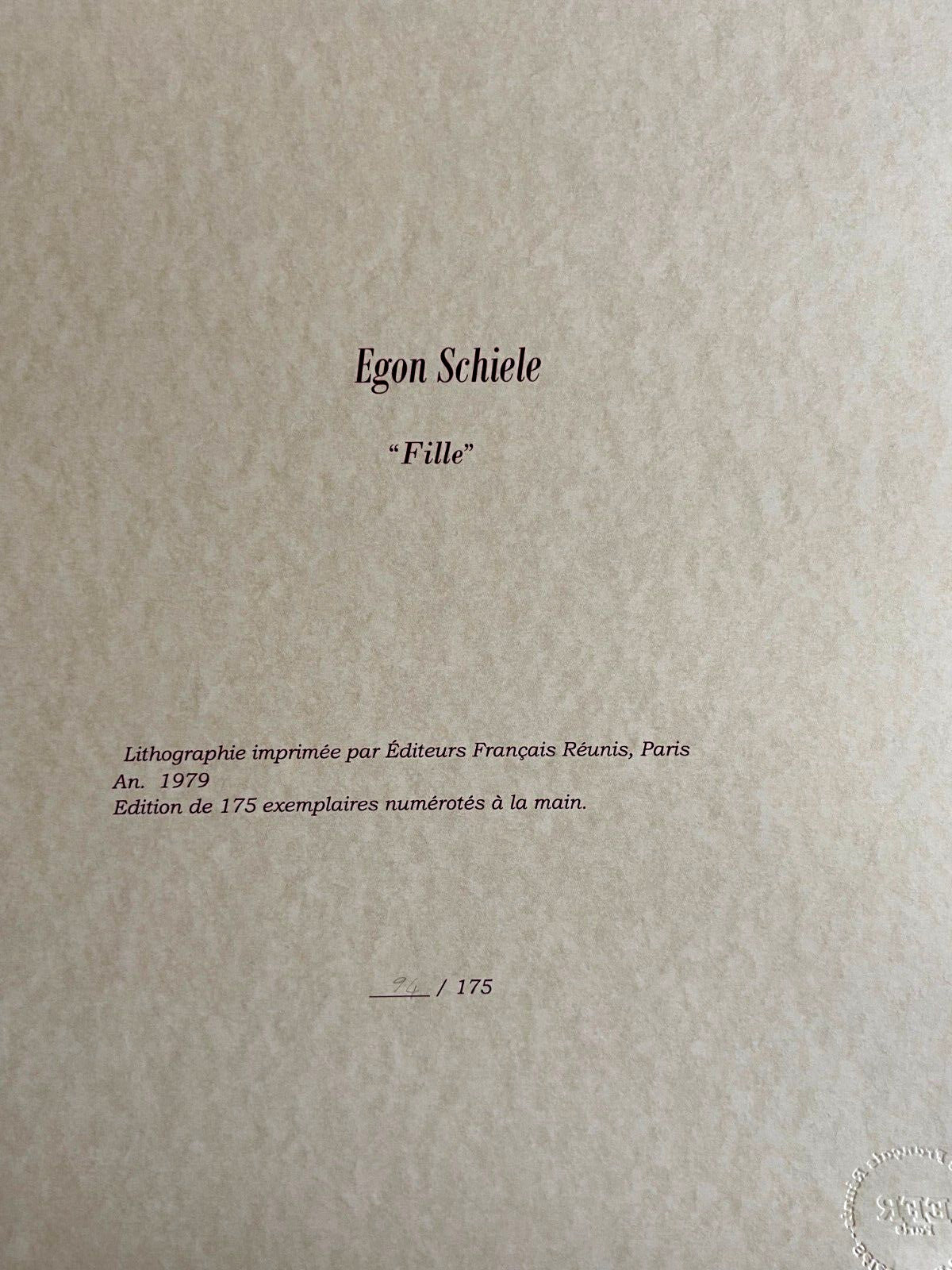 Egon Schiele Lithograph From An Painting Coa Signed Op Numbered A Hand