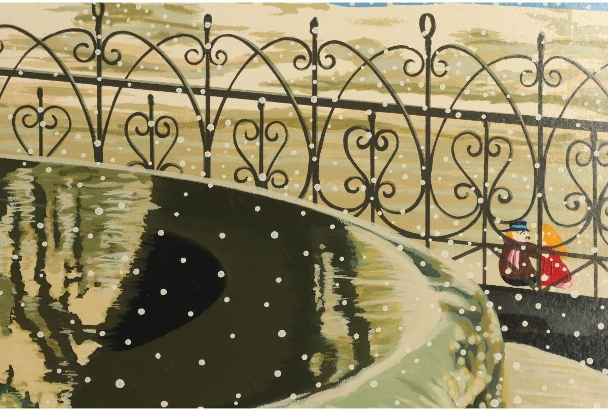 Hiro Yamagata Signed Original Silkscreen Print "Children'S Snow Festival"