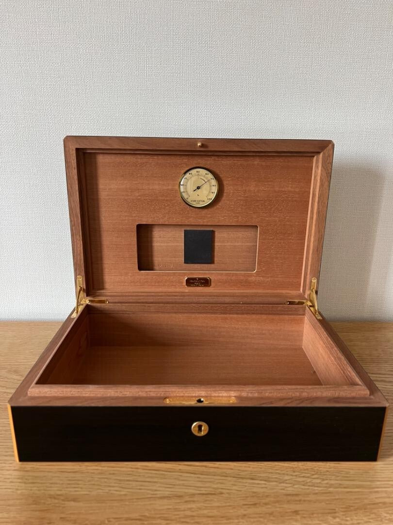 Louis Vuitton 75 Cigar Humidor Coffret Wooden Case Credo Mahogany Boxed M58562