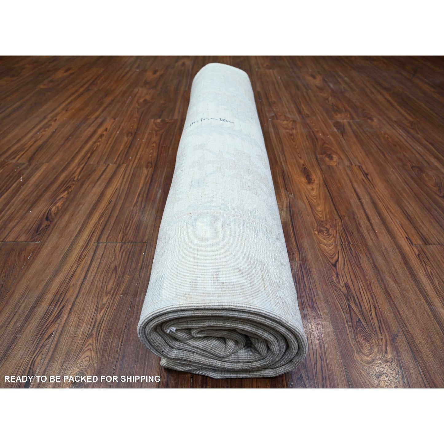 8'9"X11'9" Retro White Washed Out Peshawar Wool Hand Knotted Oriental Rug