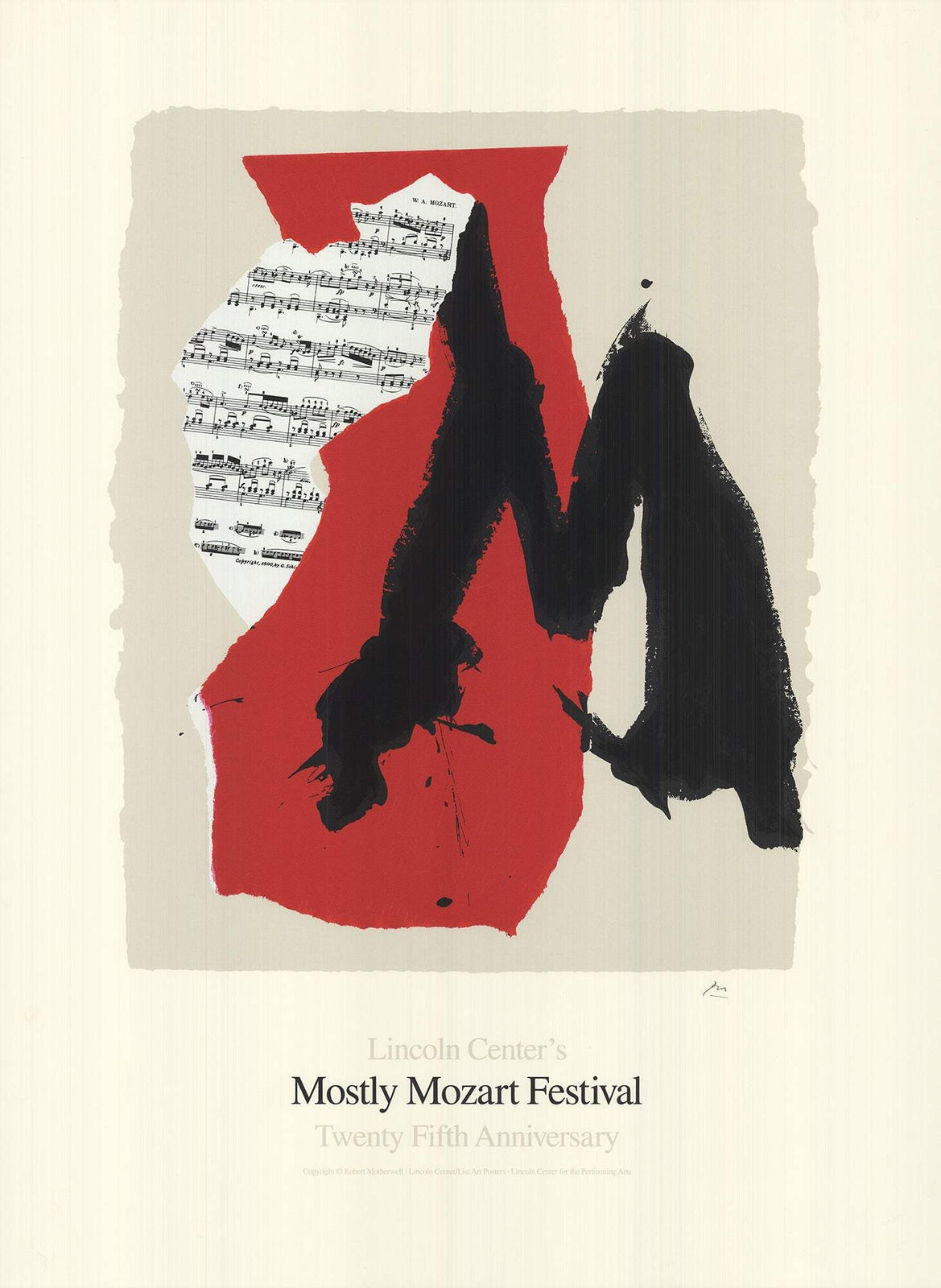 Robert Motherwell Mostly Mozart Festival Signed " Serigraph Con
