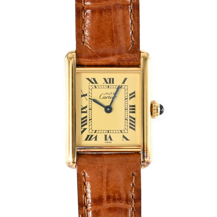 Cartier Mast Tank Sm W1003154 Ivory Ladies Used Watch #6109